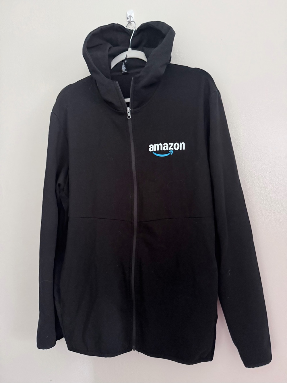 AMAZON LUK7 Logo Employee Worker Zip Hoodie Sweatshirt - Men's Size Large -Black